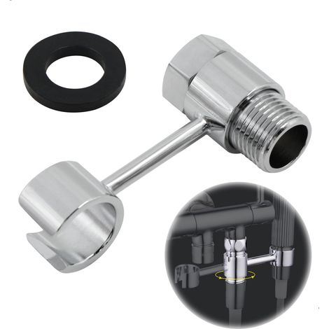Lntyq Support de Douche Sans Perçage - Pommeau Douchette Réglable, Raccordement 20mm éCrou Porte Universel Attache Pomme de Douche, Acier inoxydable pour Salle de Bain, Installation Facile