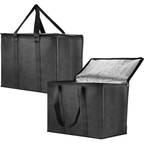 Sac de courses isotherme réutilisable, très grand, avec fermeture éclair robuste et poignées renforcées (1/5)