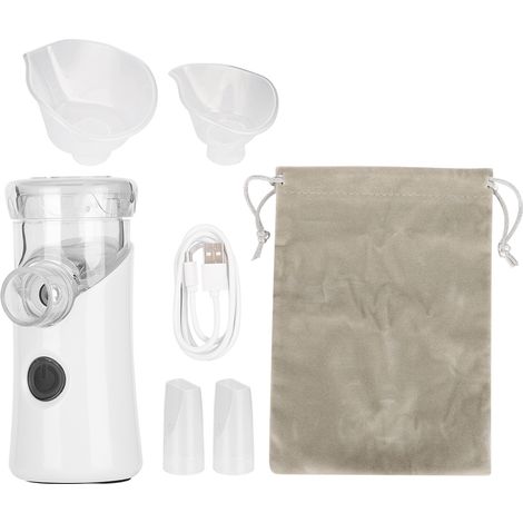 Humidificateur à ultrasons portable Ortviai blanc avec batterie intégrée et embouts pour bureau ou chambre (1/5)