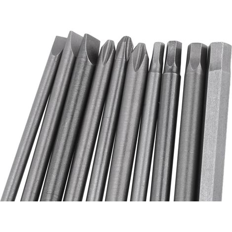 10-teiliges Set magnetischer BST-Schraubendreherbits mit 1/4-Zoll-Sechskantschaft, 100 mm lang (Schlitz- und Kreuzschlitzkopf) (1/5)