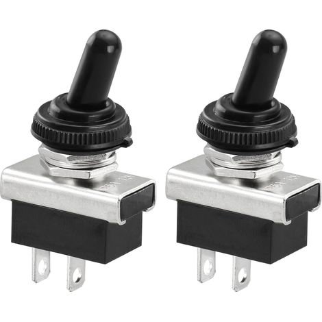 Interruttore a bilanciere in metallo 12V 25A SPST On/Off 2 posizioni 2 pin per luce cruscotto auto con cappuccio impermeabile (1/5)
