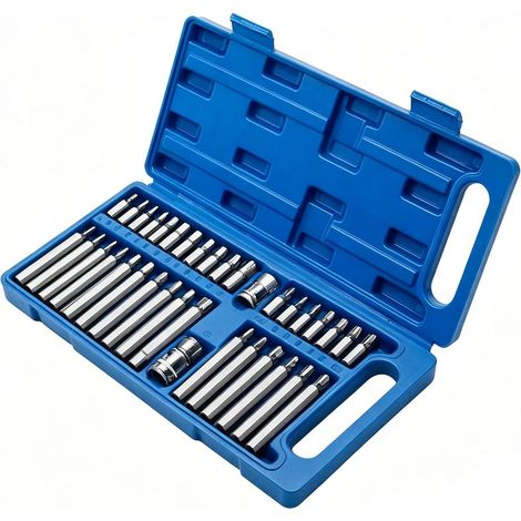 de douilles à cliquet Outils à main en acier robuste 40 pièces - de douilles à carré 9,5 et 12,7 mm Pour voiture, camion, moto, véhicule, appareils, meubles, atelier maison (1/5)