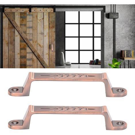 2 jeux de poignées de porte de grange américaines robustes à vendre, poignées de porte en bois, poignées de porte intérieure, poignées de porte d'entrée, grandes poignées en bronze antique à montage e (1/5)