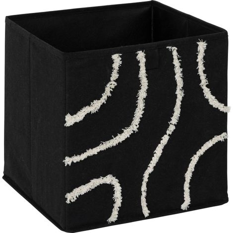 Scatola portaoggetti mix n modul 31x31cm bali relief nero - 5five (1/4)