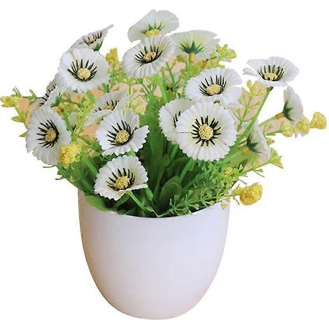 Bouquet fleuri artificiel bonsaï, plante de fleurs artificielles, décoration pour la maison, le jardin, les fêtes et les tables.blanc (1/5)