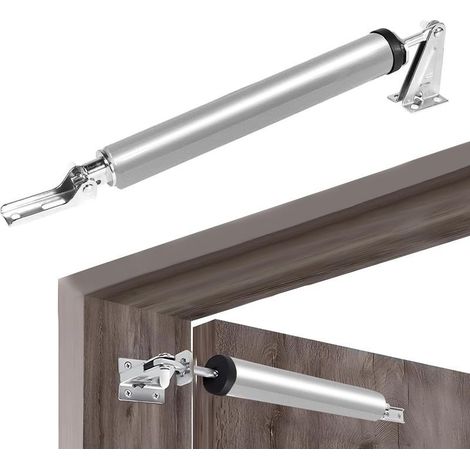 Ferme Porte Automatique,Ferme Porte Pneumatique Silencieux avec Vitesse de Fermeture Réglable,Groom Fermeture Porte Extérieur à Montage au Plafond Ou Sur le Côté,Fermeture Porte Argenté (1/5)