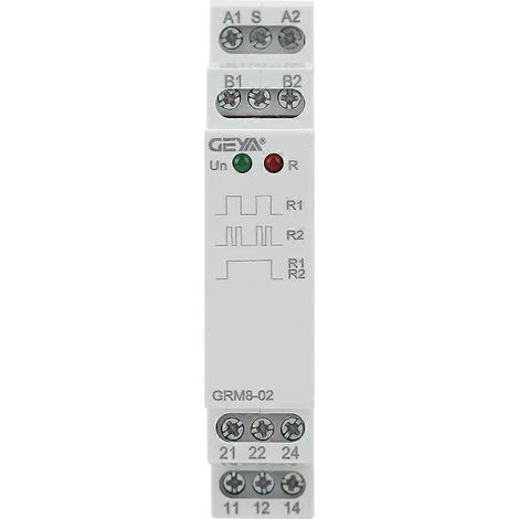 GRM8-02 Elektronisches Impulsrelais, Verriegelungsrelais, Speicherrelais, AC 230 V