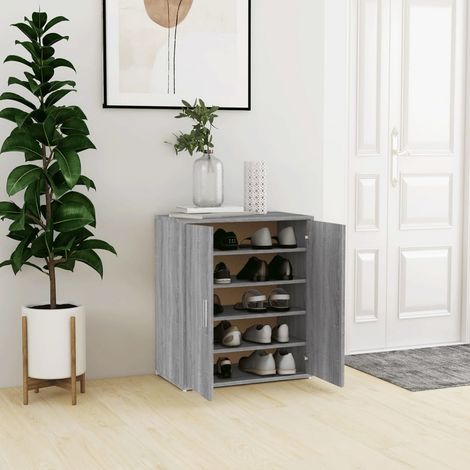Zapatero de madera contrachapada gris Sonoma 60x35x70 cm vidaXL (1/5)