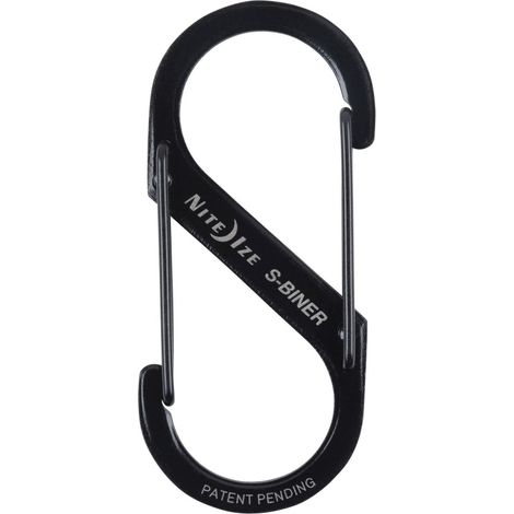 Mosquetón de acero inoxidable negro de doble entrada, 5 cm, 4,5 kg, tamaño nocturno NITE IZE (1/2)