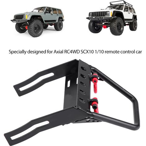 Pare-chocs avant en acier pour véhicule RC Crawler avec fixation treuil, compatible Axial SCX10 1/10 (modèle plat)