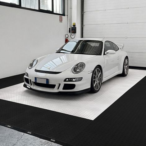 Kit da 6 piastrelle piene 1 mq SOGI PAV-04-BI1 in PP per pavimento officina e garage - colore bianco (1/5)
