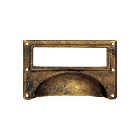 Ouvre&Déco – Porte-étiquette de meuble laiton rouille, COQUILLE, Fixations pour tiroir