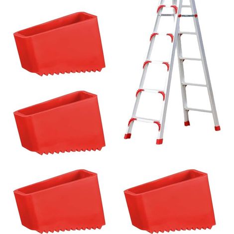 piezas protectores goma escaleras, patas goma escaleras, alfombrillas goma patas escaleras, rojo, cubiertas escaleras domésticas e industriales (1/5)