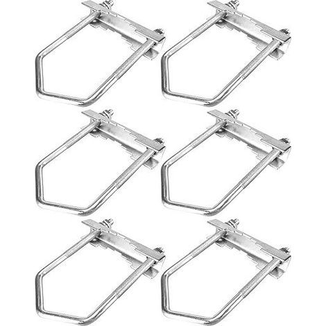Boulon en U Carré U Guador Fer Galvanisé M6 100  50mm Boulon en U M6 avec Écrou Cadre Sangles U-Bolt Avec Ecrous 6PCS (1/5)