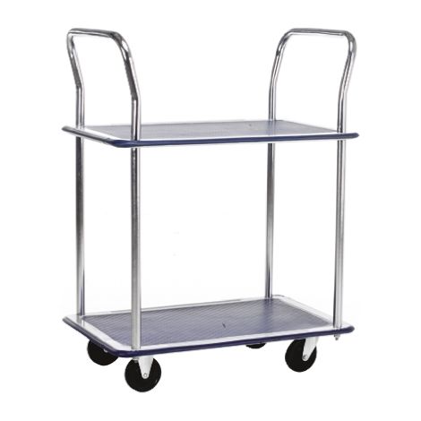 Chariot RS PRO Non 2 plateaux en Acier, 725 x 470mm, Capacité de charge 120kg Charge légère ( Prix pour 1 )