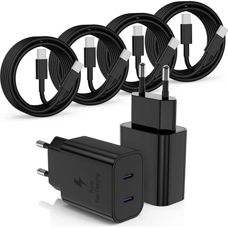 45W Chargeur 2-Port USB C Charge Rapide pour Samsung Galaxy S26/S25 Ultra/S24 Ultra/S23/S22/S21/S20/Note 20/10/9/8/A53/A52 A56 5g A17/pour XIAOMI REDMI et 1/1/2/2M Câble,Adaptateur Type C Prise (1/5)