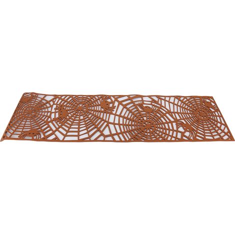Nappe rectangulaire ajourée, chemin de table marron pour décoration de mariage et d'intérieur (1/5)