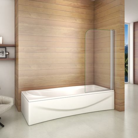 [PRODUIT D'OCCASION]80x140cm Porte Pare baignoire pivotant 180degré   écran de baignoire  6mm verre trempé anticalcaire