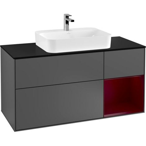 V&B Waschtischunterschrank Wandbeleuchtung Finion 120cm, Pl b m, Reg re Peo m, Anthrac. m (1/2)