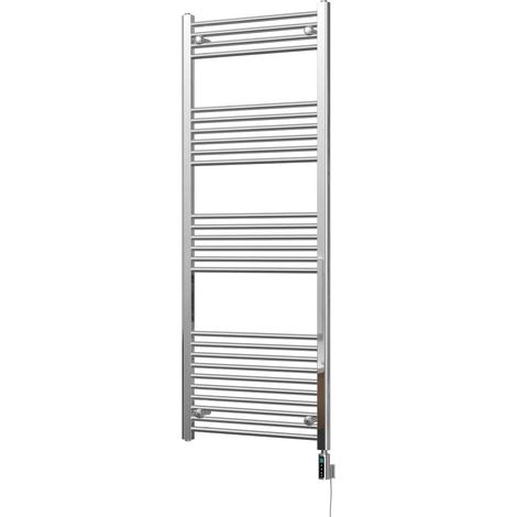 Zennor - Chrome Electric Towel Rail H1600mm x W600mm Straight 500w Thermostatic WIFI (1/3)