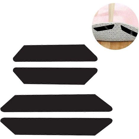 Bandes de fixation pour tapis, lot de 16, double face, lavables, amovibles, anti-enroulement, pour coins de tapis, adhésives renouvelables et antidérapantes. (1/5)