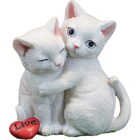 Ornement de chat rose en résine, artisanat, cadeau de Saint-Valentin, décoration de la maison, simulation, mignon, créatif, chaton (1/4)