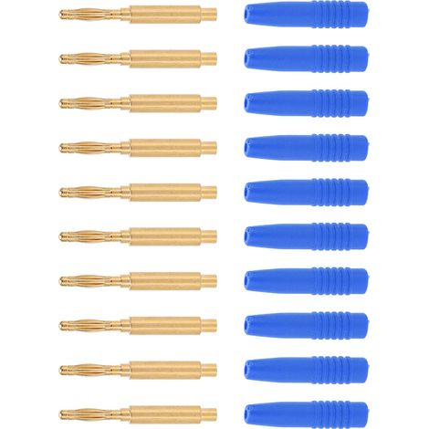 10pcs fiches banane mâle 2mm plaquées or gainées avec boîtier pour matériel de test (1/5)