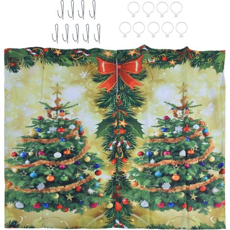 Rideaux occultants en tissu imprimé 3D, imperméables et décoratifs, style Noël, pour véranda ou chambre, 150 x 166 cm (1/5)