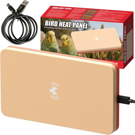 Calentador para jaulas de pájaros, calentador USB 18 x 10 cm Placa calefactora silenciosa 5W, cable 1,5m, para pájaros - Para Periquito Pinzón Agapornis Baño Aves Prevención Quemaduras Invierno (1/5)