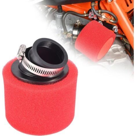 T Filtre à air 38 mm, filtre à air universel coudé pour moto 4 temps 50 cc 70 cc 90 cc 110 cc 125 cc 150 cc GY6 moto ATV cooter Quad Go Kart cyclomoteur Pit Dirt Bike-Rouge (1/5)