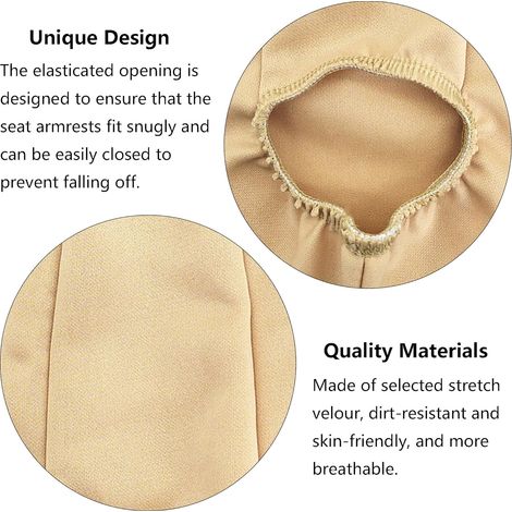 Copribracciolo per sedile anteriore auto beige da 2 pezzi, copribracciolo in tessuto per automobili, copribracciolo universale per auto, SUV e camper (beige) (1/4)