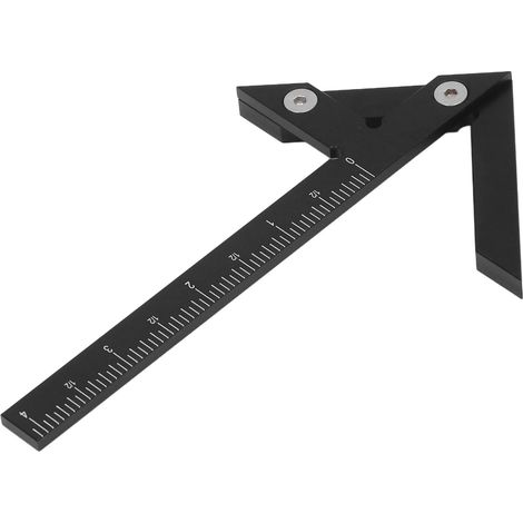 Calibre de centrage, marqueur de cercle, rapporteur d'angle 45°/90°, outil de mesure impérial en alliage d'aluminium pour le travail du bois, noir (1/5)
