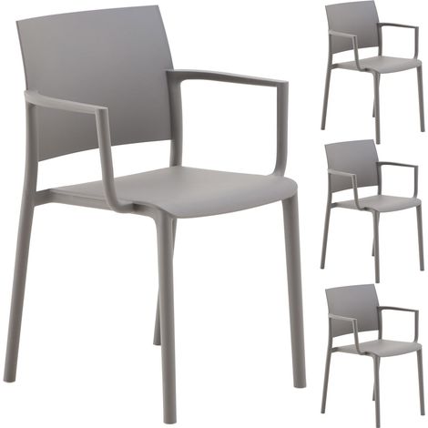 Chaise de jardin TERRA Gris (Lot de 4) (1/5)