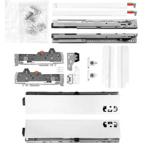 BLUM Schubladenschienen TANDEM-Höhe 83 mit Reling 227mm 30kg, NL400 weiß KB600mm (1/5)
