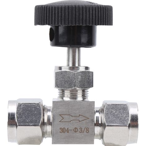 Vanne à pointe inox 304 2 voies haute pression régulation débit eau gaz liquide Ф3/8 (1/5)