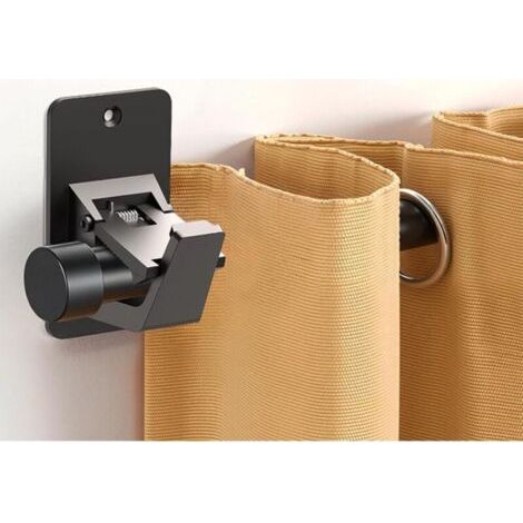 Set of 2 self-adhesive curtain rod brackets, no drilling required, ABS – extra strong fastening for bathroom, kitchen and living room – robust and durable--DTEKGAZ