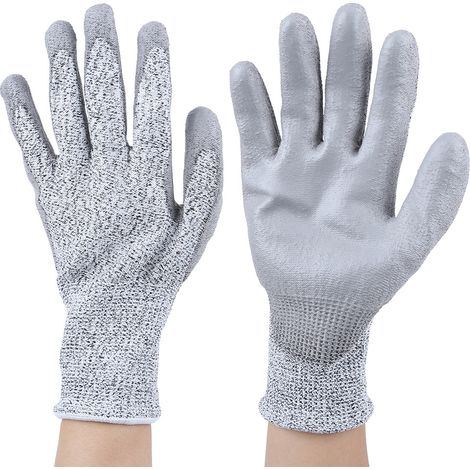 Gants de protection résistants aux coupures, imperméables à l'huile et revêtus de PU HPPE pour l'usine de machines à bois (1/5)