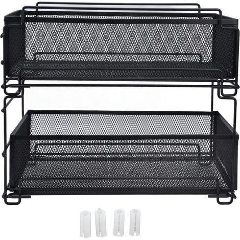 Étagère de rangement, tiroir de rangement, panier, étagère de cuisine multicouche coulissante sous le tiroir de l'évier, convient pour la maison, les armoires de cuisine, la salle de bain, le garde-ma (1/5)