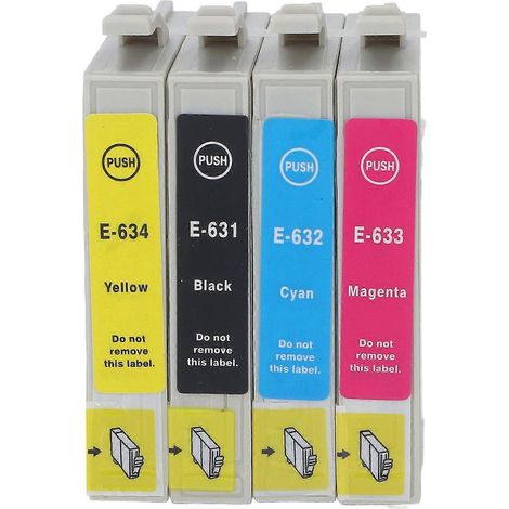 4er-Pack Tintenpatronen, farbecht, gleichmäßige Ausgabe, hohe Kapazität, Schwarz/CMY, Kombipackung für Drucker