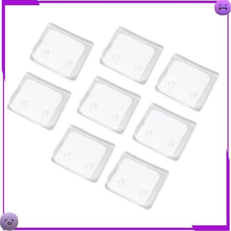 Clips de rideau de douche - Kequ Transparent - 8 pièces - Adhésif dos - Plastique résistant (1/5)