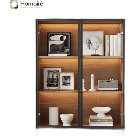Flur- Garderobenschrank natur aus Polyester 80 x 32 x 106 cm HOMAIRE (1/5)
