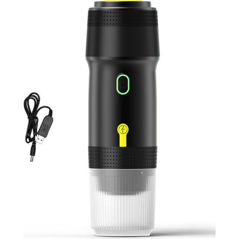 Macchina da caffè portatile per viaggi in auto a casa Macchina elettrica senza fili 3 in 1 Funziona con capsule e mini riscaldamento macinato a freddo con tazza da 120 ml