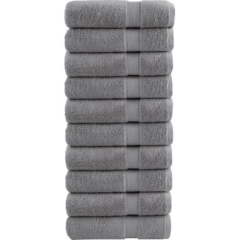 Premium Handtücher SOLUND 10 Stk. Grau 50x100 cm 600 g/m² (1/5)