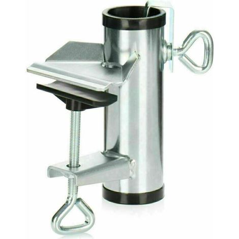 Support Pour Parasol - Fixation Sur Balustrade De Balcon Ou Table - Sans Perçage Jusqu'à 5 Cm D'épaisseur - En Métal - 1 Pièce (1/5)