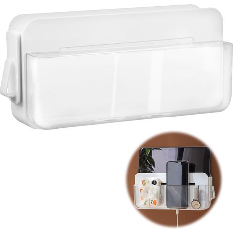 Boîte Rangement Télécommande Montage Mural - Multifonctionnel Organisateur de Murale pour Chargement des Téléphones pour Salon, Burea, Chambre à Coucher et Salle de Bains (1/5)