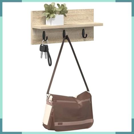 874381 Porte-manteau mural Chêne Sonoma 40 x 10,5 x 18 cm (1/5)