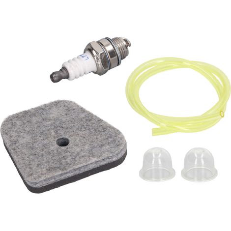 Kit en alliage d'aluminium comprenant bougie d'allumage, filtre à air, durite d'essence et poire d'amorçage pour tronçonneuses Stihl FS90, FS100, FS110 et FS130 (1/5)