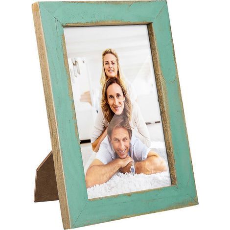 WINOMO 6-Zoll-Retro-Holzbilderrahmen, Vintage-Bilderrahmen, Tischdekoration für Zuhause oder Büro (Hellblau) (1/4)