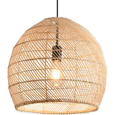 Parrot Uncle Kugelförmige Rattan Pendelleuchte 40cm Boho Hängelampe E27 höhenverstellbar Esszimmer Flur ohne Leuchtmittel (1/5)