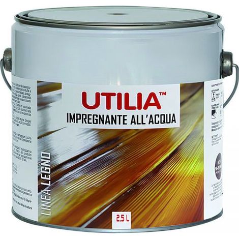 Utilia IMPREGNANTE ALL'ACQUA lt. 2,5 Noce scuro 4 PZ